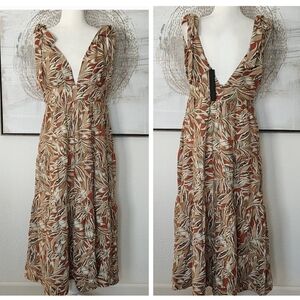 New House of Harlow Earth Tone Tie Strap Dress Size M